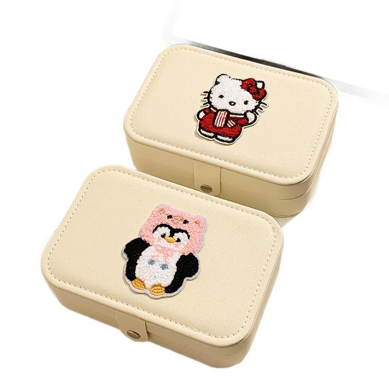 Sanrio Kt Cat Jewelry Storage Box With Leather Material For Gift Giving