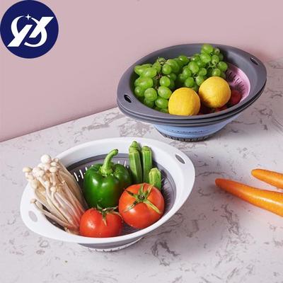Abtropfkorb, zusammenklappbares Sieb, BPA-frei, mit Kunststoffgriffen, platzsparendes Design, Pasta, Gemüse, Obst, Silikonsieb