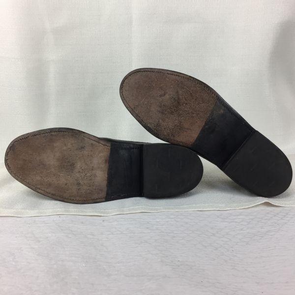 70s-80s USA Vintage Long Wingtip Business Shoes Size 10E 27.5-28.0 Black(USED)