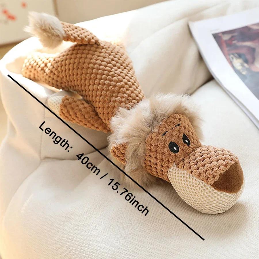Großes Hundespielzeug Bissfest Geräusch Plüschtier Löwe Wolf Elefant Cartoon Haustierspielzeug Quietschendes Hundespielzeug Für Kleine & Mittlere Hunde