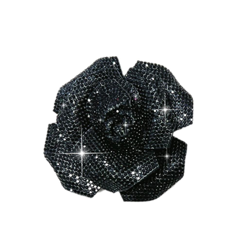 DIY Craft Flower Brooch Fabrics Sparkling Rose Brooch Fabrics New Sew-On Applique Sewing Supplies чёрный