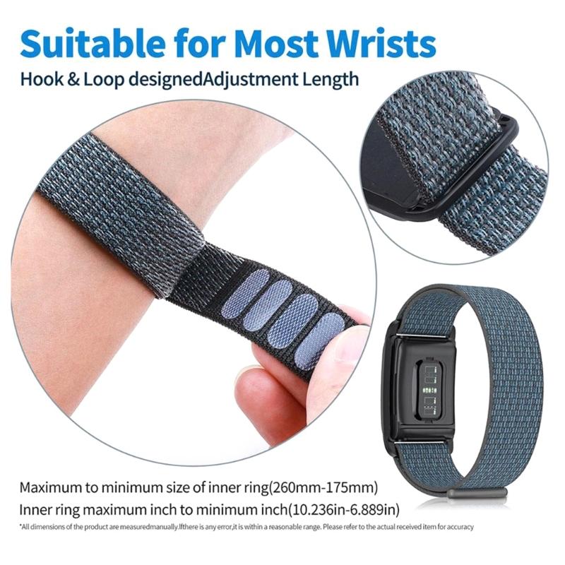 Adjustable Hook Buckle Design Straps for Selected Fitness Trackers Breathable Fabric Comfort Fit in Multiple Color