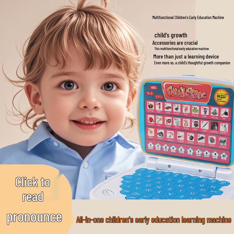 Mini Simulated Laptop Early Education Toy with LED Display and Music