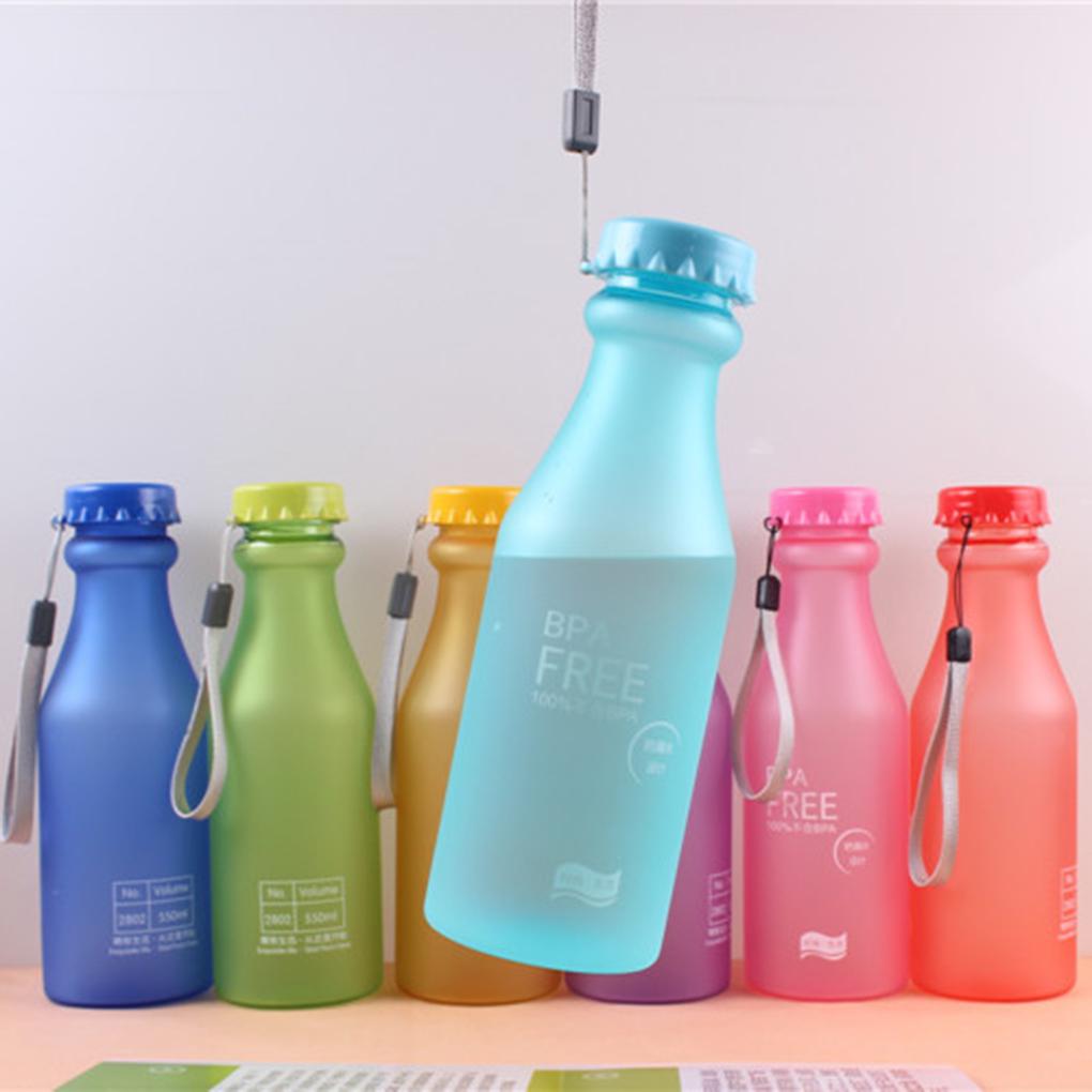 Portable Travel Yoga Running Leak-proof Plastic Cup Sports Water Bottle Frosted