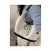 Niche Splicing Canvas Tote Bag Women's New Commuter Fashion Handbag Versatile Shoulder Armpit Bag