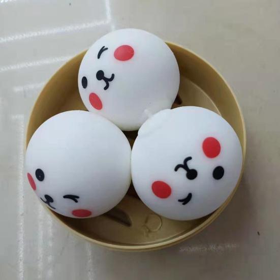 1/3Pcs Steamed Bun Toy with Steamer Pig Chick Panda Bunny Bun Squeeze Toy Slow Rebound Simulated Dumpling Stress Ball Office Desk Relaxation Tool