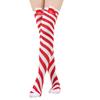 Women's Christmas Doll Socks Stripe Knee-High Socks