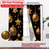 Set Of 2 Flat Printing Golden Festivities Popular Creative Curtains Durable Polyester Fabric Decorations Perfect Made
