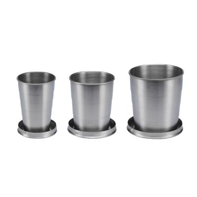 75 ml/150 ml/250 ml Tragbarer Kaffeebecher aus Edelstahl, faltbarer Becher, für Outdoor-Wanderungen, Camping, Reisen, zusammenklappbarer Teleskopbecher