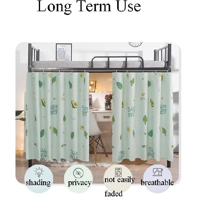 PENULA LOVE Bottom Bunk Bed Curta Breathable Blackout Canopy Single Bed Privacy Curtain Dorm Home Dust-Proof Shading Drapes Underbed Loft Tent Canopy