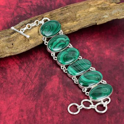 Malachite Bracelet Dainty Gemstone Jewelry,925 Solid Sterling Silver Bracelet, Adjustable Chain Bracelet, Handmade Malachite Jewelry Engagement Gift