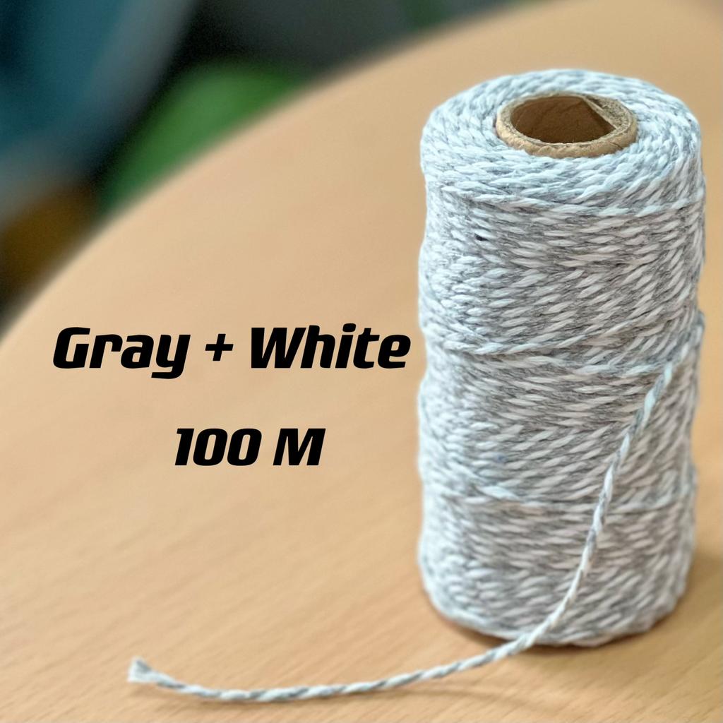 2mm 100m Macrame Cotton Rope Twisted Jute Colored Cotton Two-Color Rope Process For Wall-Mounted Gift Packaging DIY Wedding Deco