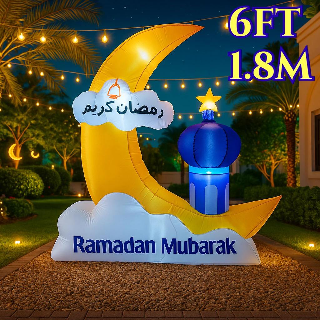 Ramadan Party Holiday DIY Decorations Ramadan Eid Mubarak Muslim/Islamic Decorations Model LED Lights Inflatable Toys Outdoor