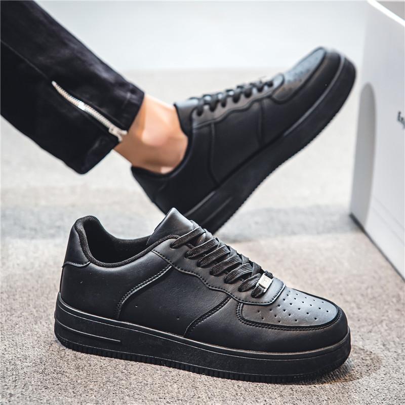 Autumn chef black sports casual board shoes kitchen labor insurance leather shoes