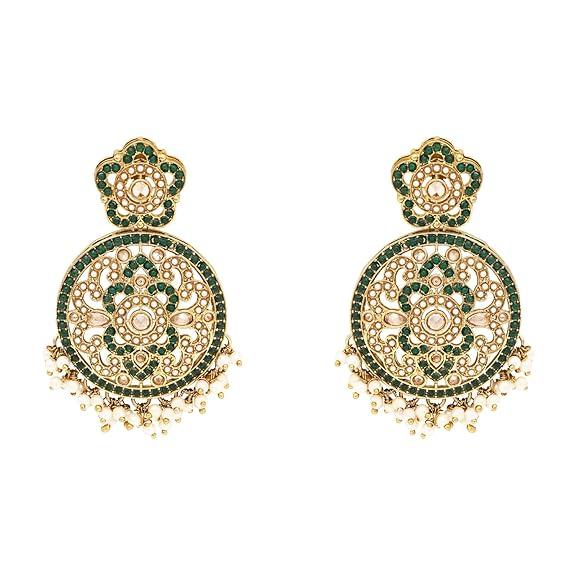 Gold Plated Traditional Kundan Pearl Multi Layered Choker Necklace Jewellery Set For Women