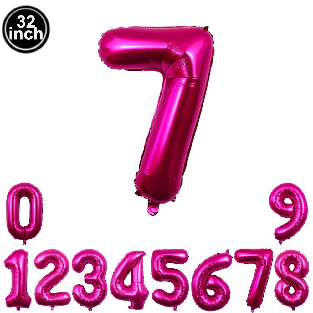 40inch Hot Pink Rose Foil Number Balloons Girls Birthday Pink Large Number Balloon Birthday Wedding Baby Shower Party Decor