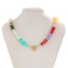 Handmade Colorful Beads Choker Necklace Acrylic Y2K Neck Jewelry Rainbow Clavicle Chain  for Women