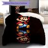 Mario Cartoon Pattern Bedding Home Decoration Birthday Gift ( 1 duvet cover + 2 pillowcase, without core),fan merchandise.
