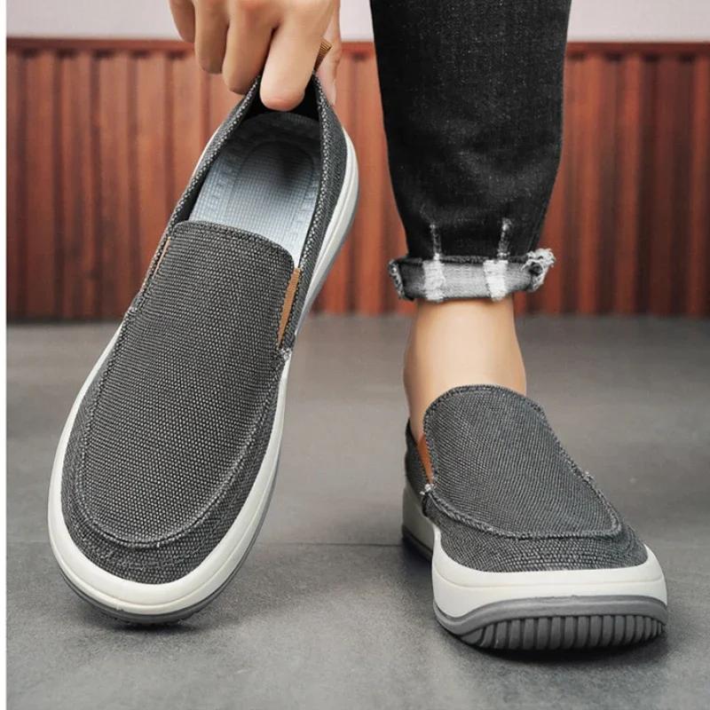 Spring and Autumn New Breathable Linen Canvas Skateboarding Shoes Korean Version Flat Bottom Non Slip Comfortable Casual Shoes
