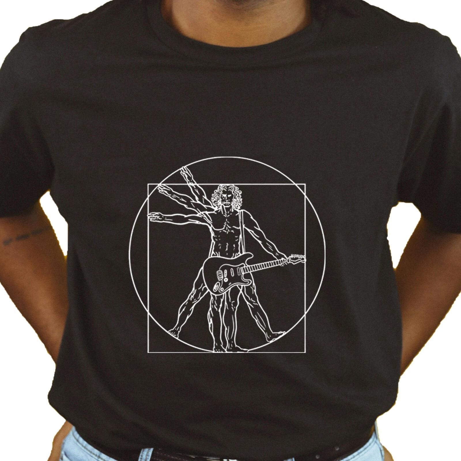 

Unisex Slim Fit T-Shirt - Vitruvian Rock - Music Band Present Father s Day Gift M