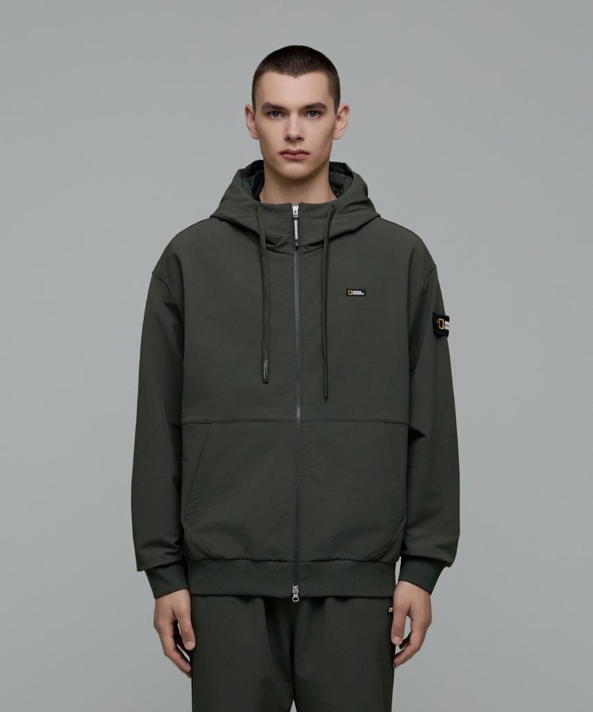 Nationalgeographic N244Uft950 Archelon Double Warm Brushed Woven Zip-Up Hoodie F Khaki