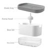 1PC Oval Plastic Soap Dispenser with Sponge Holder, Kitchen Press-Type Dishwashing Liquid Pump and Foam Maker Cleaning Soap Box