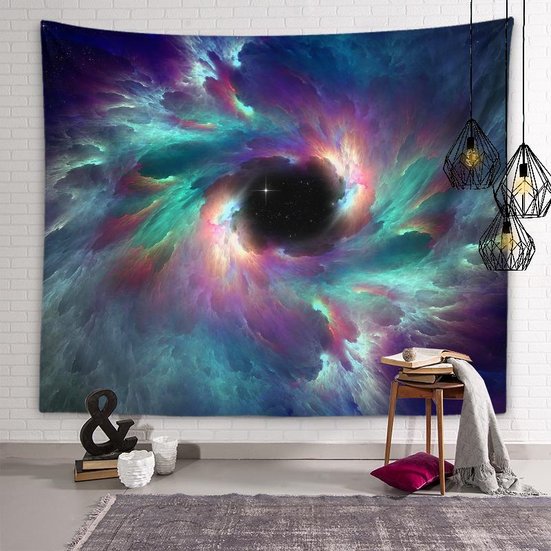 Mysteriöse Milchstraßen-Galaxie Wandteppich Schwarzes Loch Planet Wandkunst Dekoration Schlafsaal Ästhetik Wohnzimmer Schlafzimmer Heimdeko