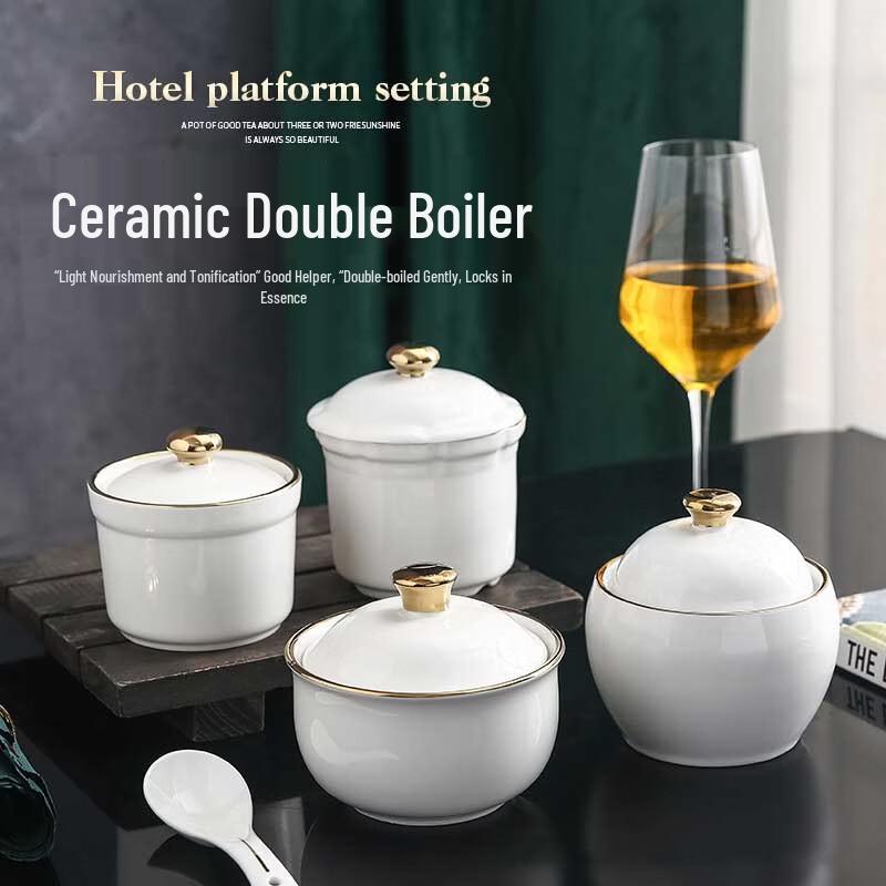 Ting Le Ceramic Double-Boiler Stew Pot