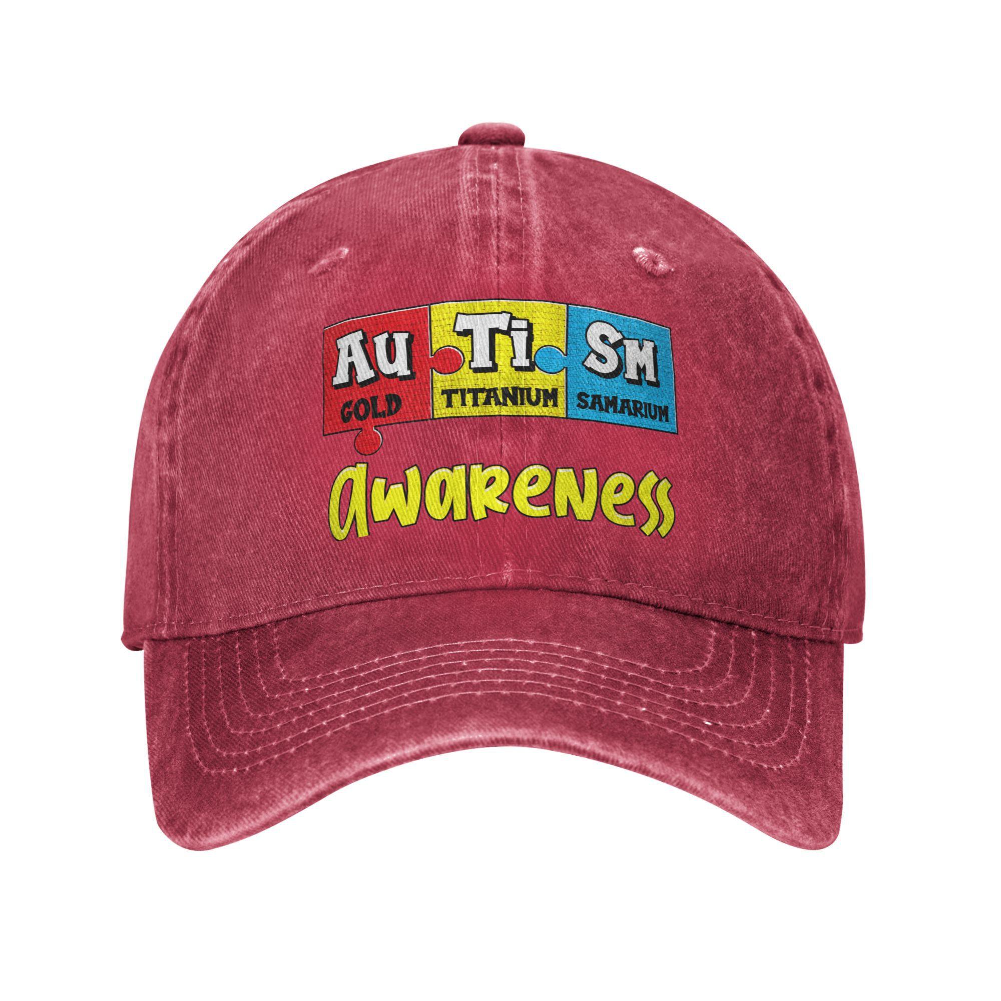 

Autism Awareness Puzzle Chemical Periodic Table Baseball Cap Sun Hiking Fishing Adjustable Washed Hats Unisex Men Baseball Caps One Size