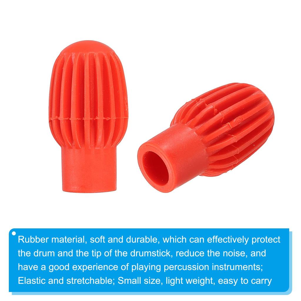 PATIKIL Drum Stille Tip voor Drum Siliconen Rubber Oefen Percussie 4 Stuks Demper, Drumstokken, Demper, Tip, Demper, Rood,