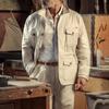 Autumn and winter new men's retro lapel jacket multi-pocket fashion casual coat coat men