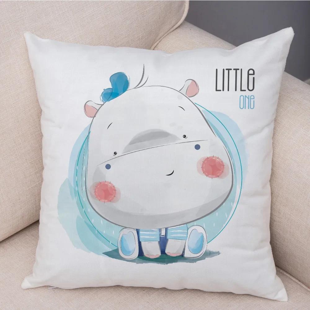 Super Soft Plush Cute Cartoon Giraffe Eleghant Lion Pillow Case Nordic Kids Room Decor Lovely Animal Cushion Cover for Sofa Home