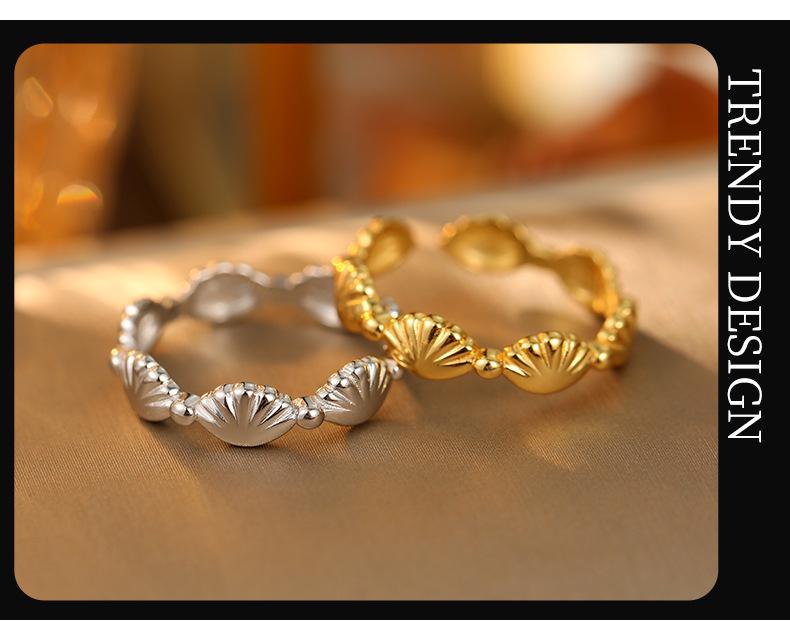 Banyan Tree S925 Silver Shell Ring - Korean Fashion Open Index Finger Design for Women