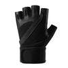 Mens Half-Finger Gym Gloves Weightlifting Cycling Training Anti-Slip Breathable Goat Leather Workout Protection