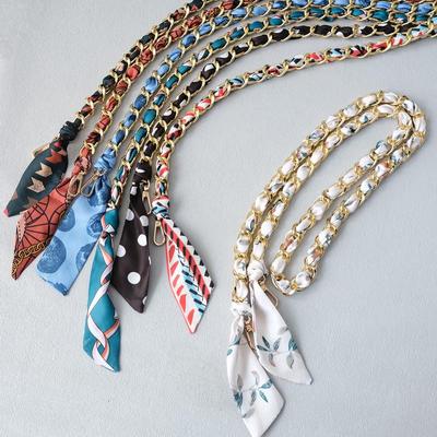 Catene di accessori per borse da donna di nuova moda primavera tracolla lunga staccabile con stampa floreale cinturino in seta da donna manici per borse a catena fai da te