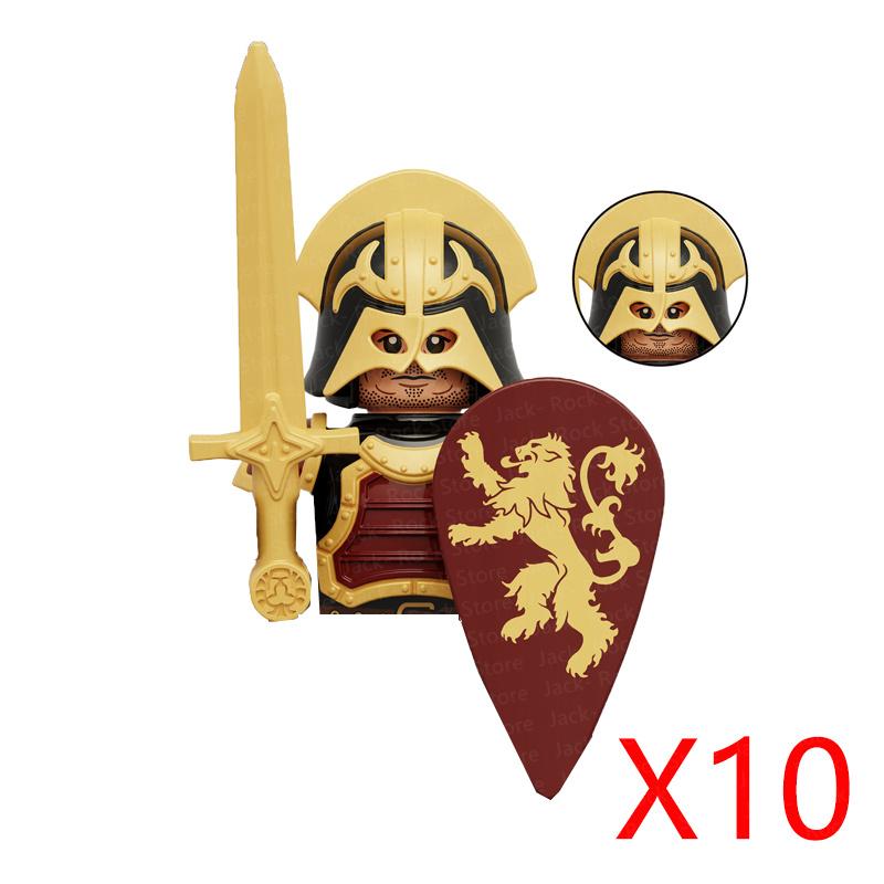 Military Building Blocks Solider Figures Gifts Toys Movie Science Fiction Series Medieval Knight Legion Weapons Shield Flag MOC