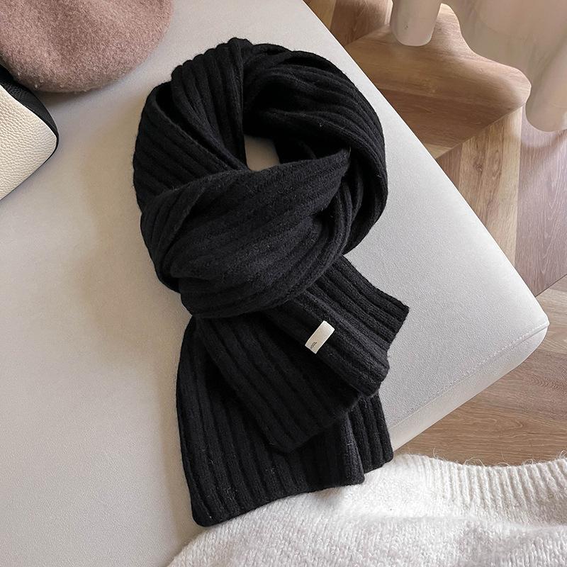 New Wool Scarf Women's Autumn and Winter Red Versatile Shawl Thickened Warm Knitted Scarf Universal