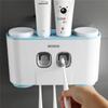 Toothbrush Holder Wall Mounted Automatic Toothpaste Dispenser Magnetic Toothpaste Squeezer Whit 4 Cup