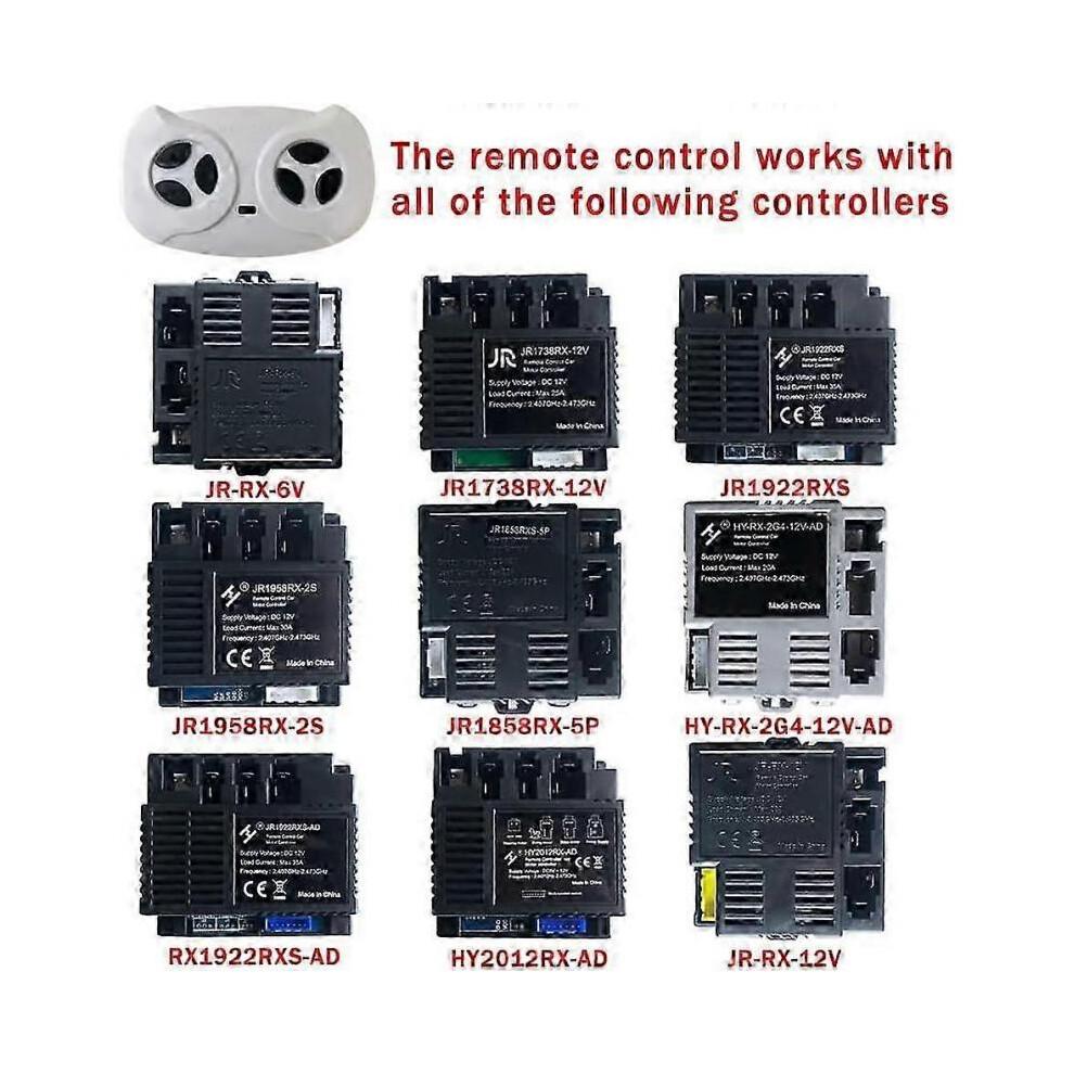 SBSG JR1602FCC 2.4G Bluetooth Remote Control for Power Wheels,JR1839FCC White Remote Transmitter for Electric Car Ride On Toy JR1603,JR1810,JR1958,JR1