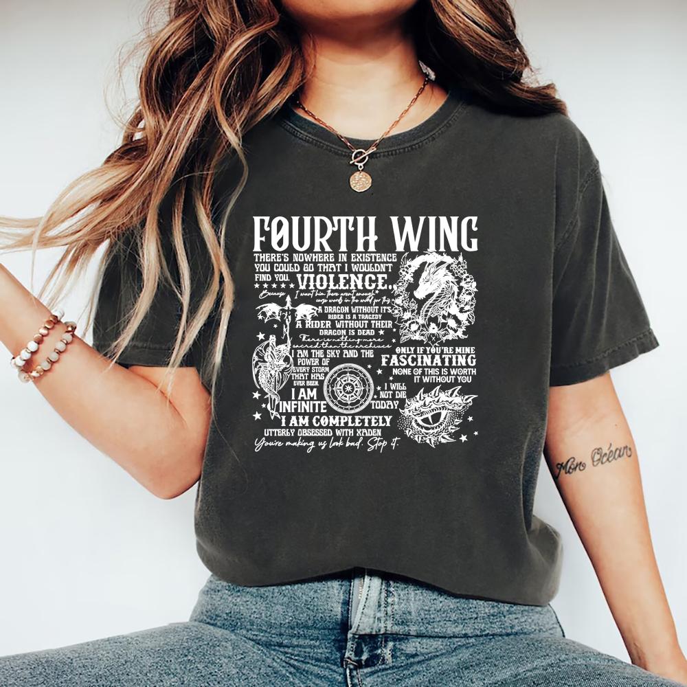 Fourth Wing T Shirt Basgiath War College T-Shirt Women Clothes Summer Short Sleeve Graphic T Shirts Streetwear Tops Bookish Tee