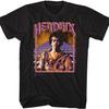 American Classics Jimi Hendrix American Rock Hendrix Spaceman Image Adult Short Sleeve Graphic T-Shirt Black, Large