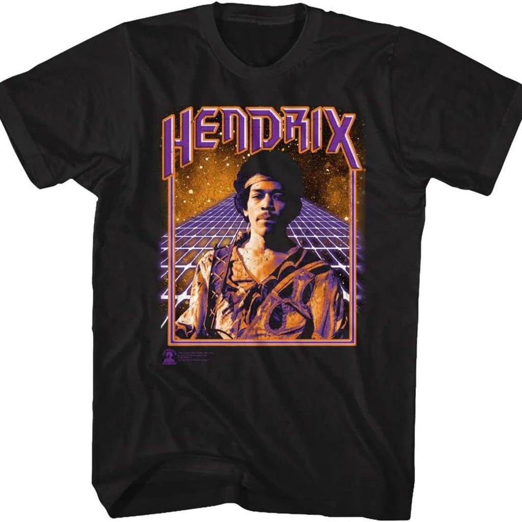 American Classics Jimi Hendrix American Rock Hendrix Spaceman Image Adult Short Sleeve Graphic T-Shirt Black, Large