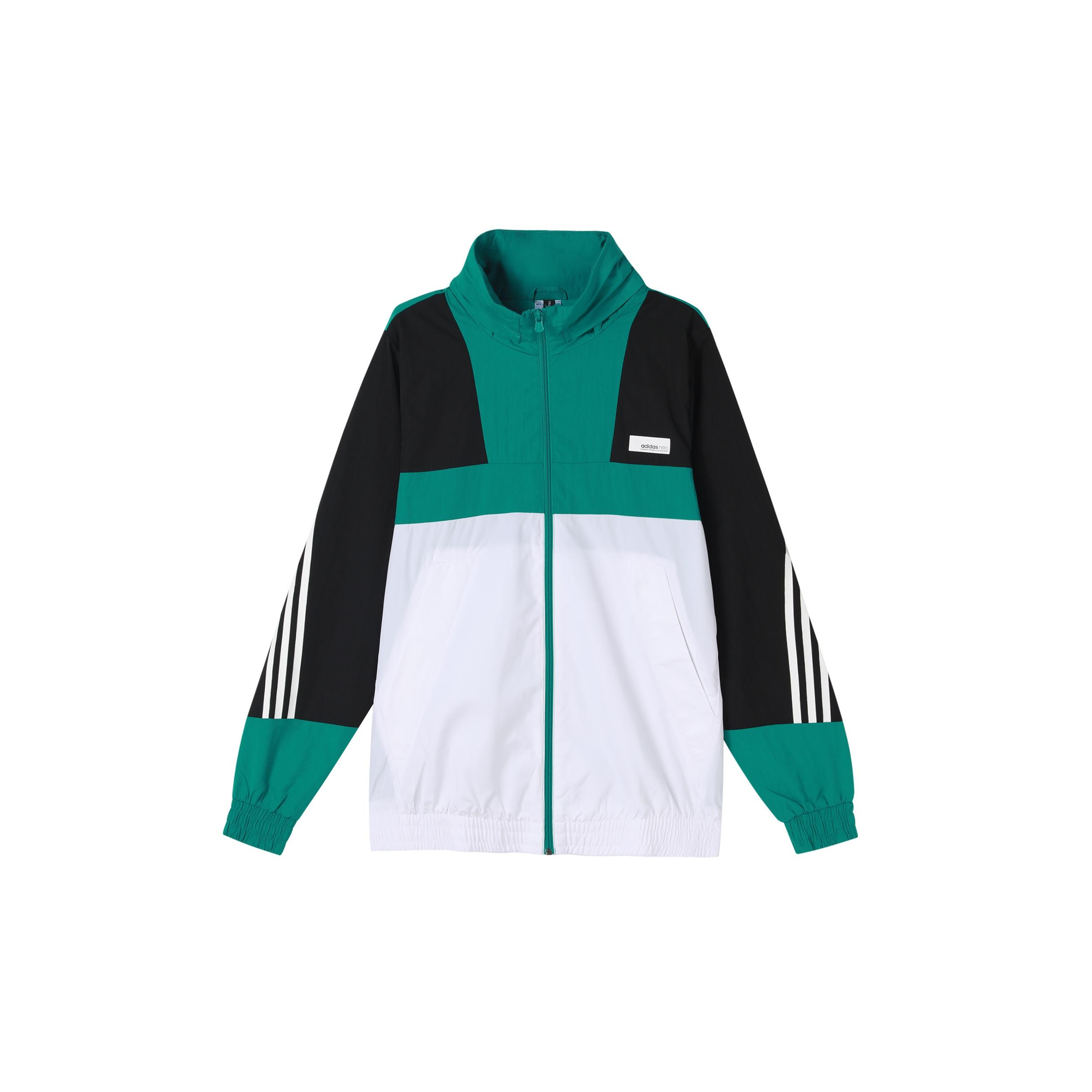 adidas neo M SS WRMLN WB Sports Windbreaker Jacket White Green Colorblock Men s GE5499 XXL