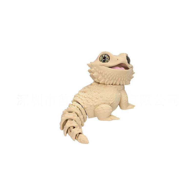 3D Printed Articulated Bearded Dragon Movable Joints Cute Design Desk Decor Bag Pendant Reptile Lover Gifts