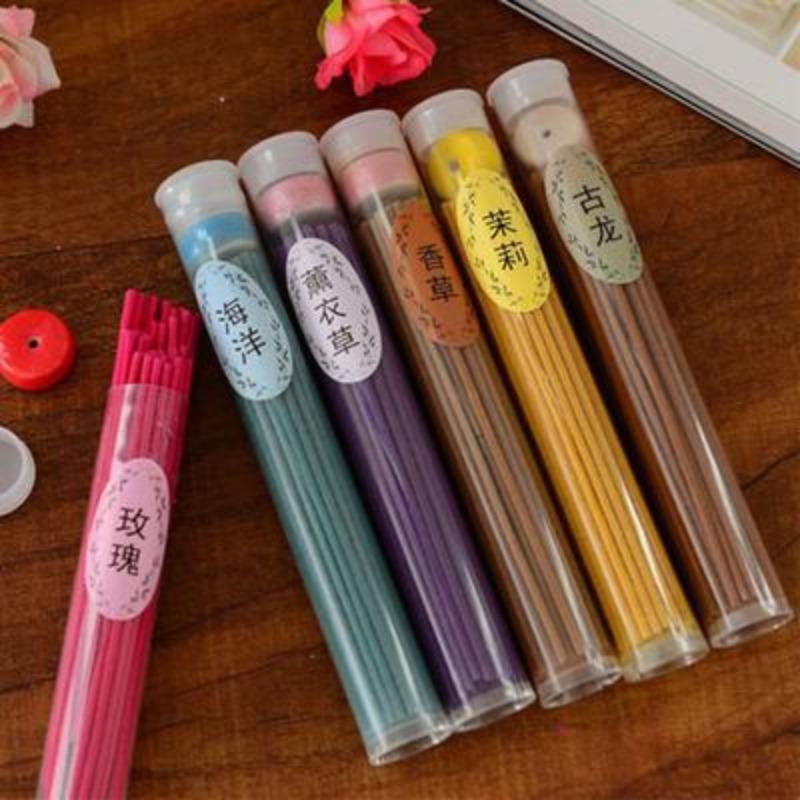 50 Pcs Incense Sticks Natural Vanilla Sandalwood Rose Scent Air Freshener Home Decor
