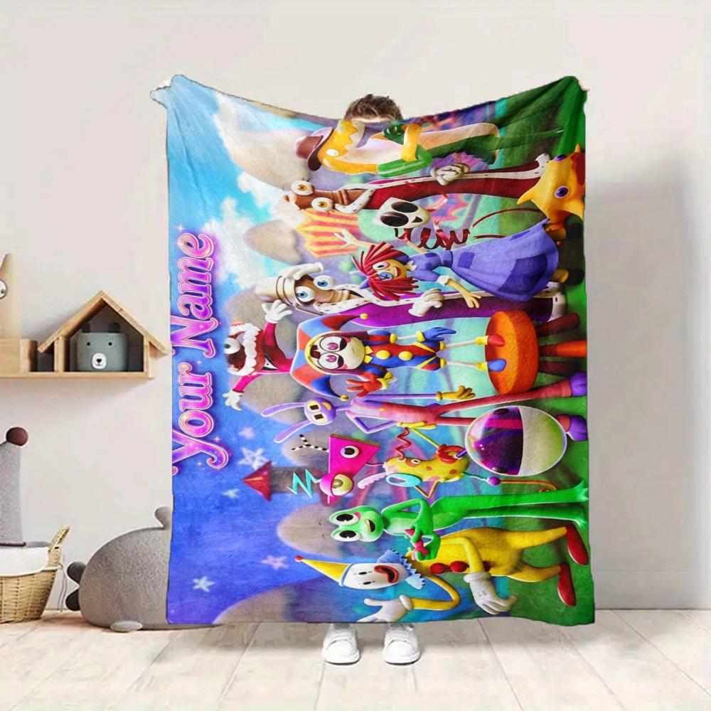 Custom 1Pc Colorful Puppet Show Fleece Flannel Blanket Soft Warm Cozy Office Throw For Bedroom Couch Travel Birthday Xmas Gift