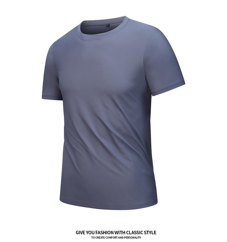 Men's Quick-Dry Ice Silk Breathable T-Shirt - Short Sleeve, Dynamic Pique Nylon for Running & Fitness