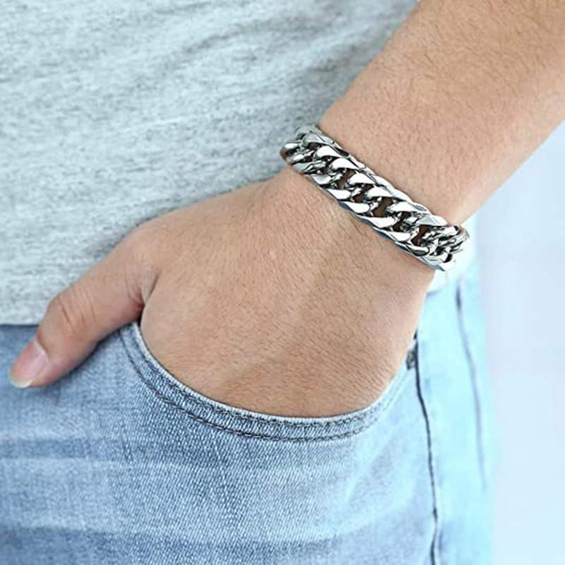 2024 Titanium Steel Cuban Chain Necklace: Double Buckle, Double Weave