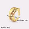 Nidin New Fashion Punk Rock Style Multilayer Open Rings Adjustable For Women Shiny Crystal Zircon Finger Jewelry Party Gifts