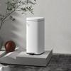 Trash Can 30L, Soft-Close Lid, Fingerprint-Proof, Foot Pedal, Metal/Plastic, 28x35x63.5 Cm, White